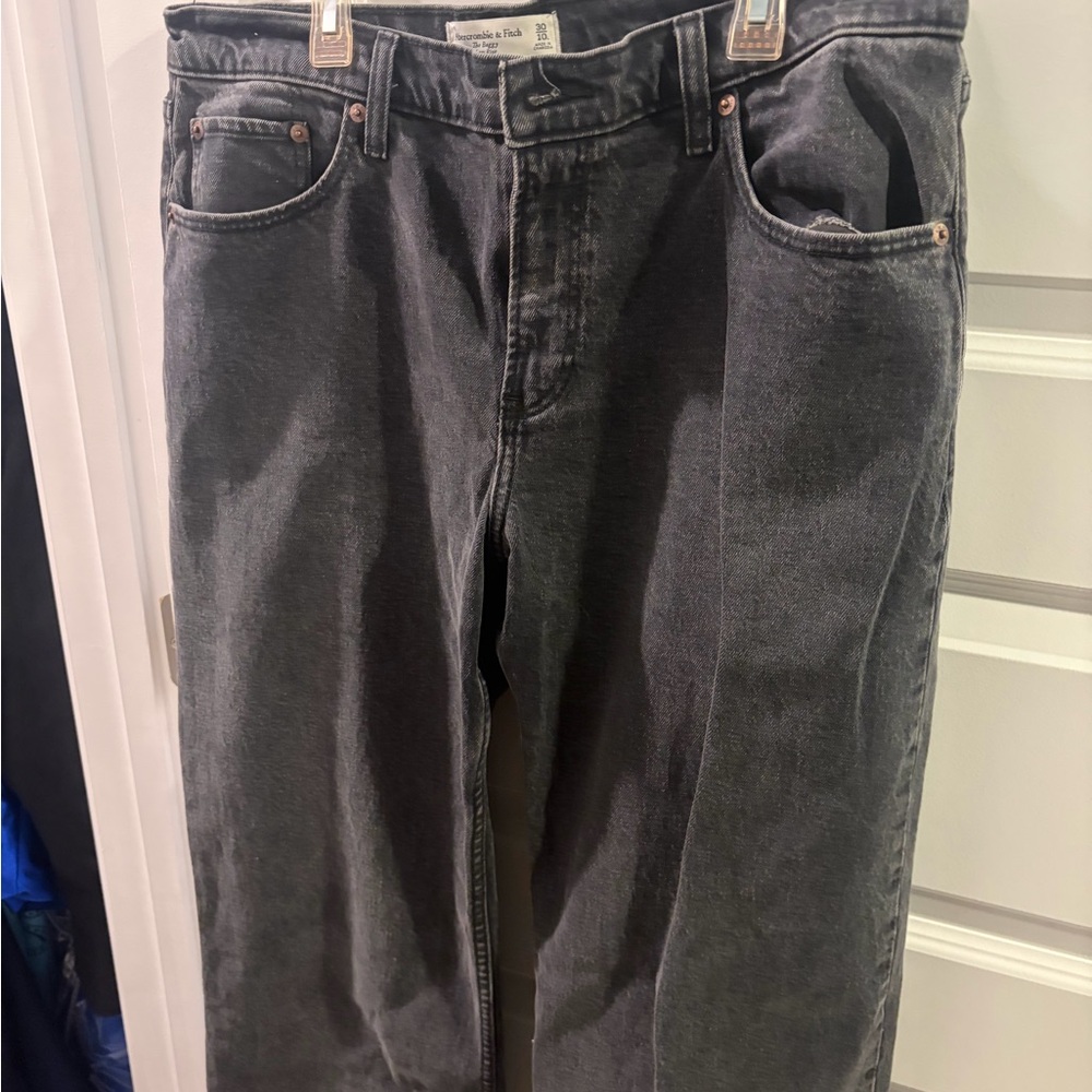Abercrombie & Fitch Charcoal Baggy Low Rise Jeans